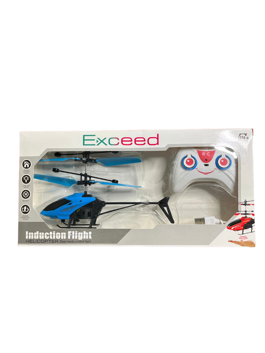 Remote Control & Hand Sensor Helicopter – Rechargeable Flying Toy with 3D Lights