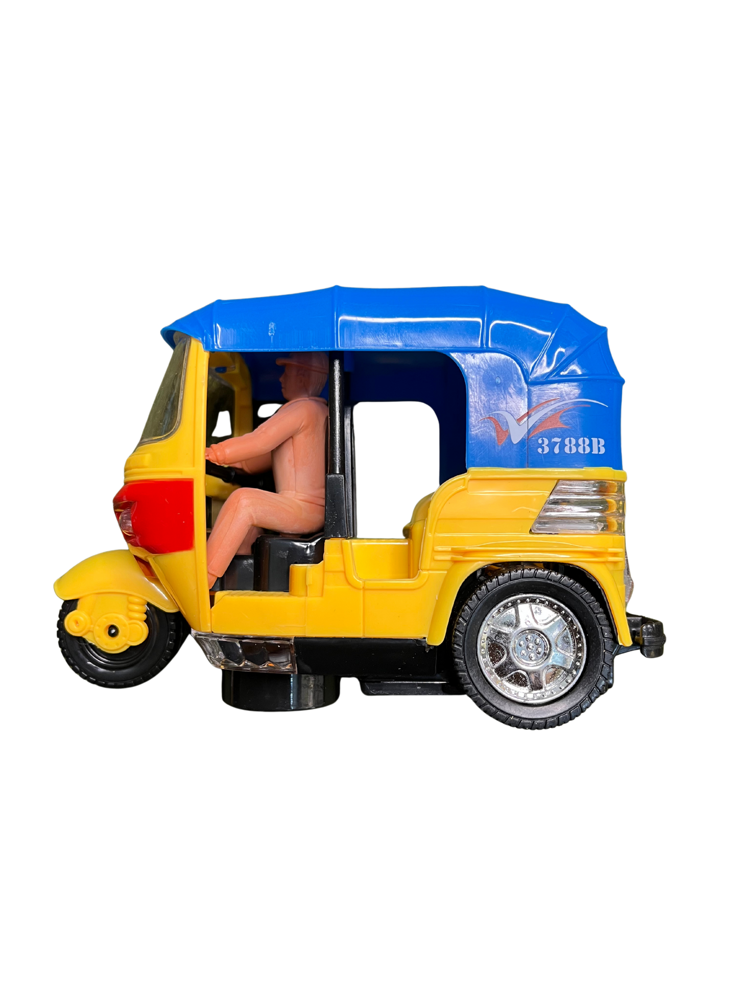 Bump & Go Auto Rickshaw Toy with Lights and Music for Kids