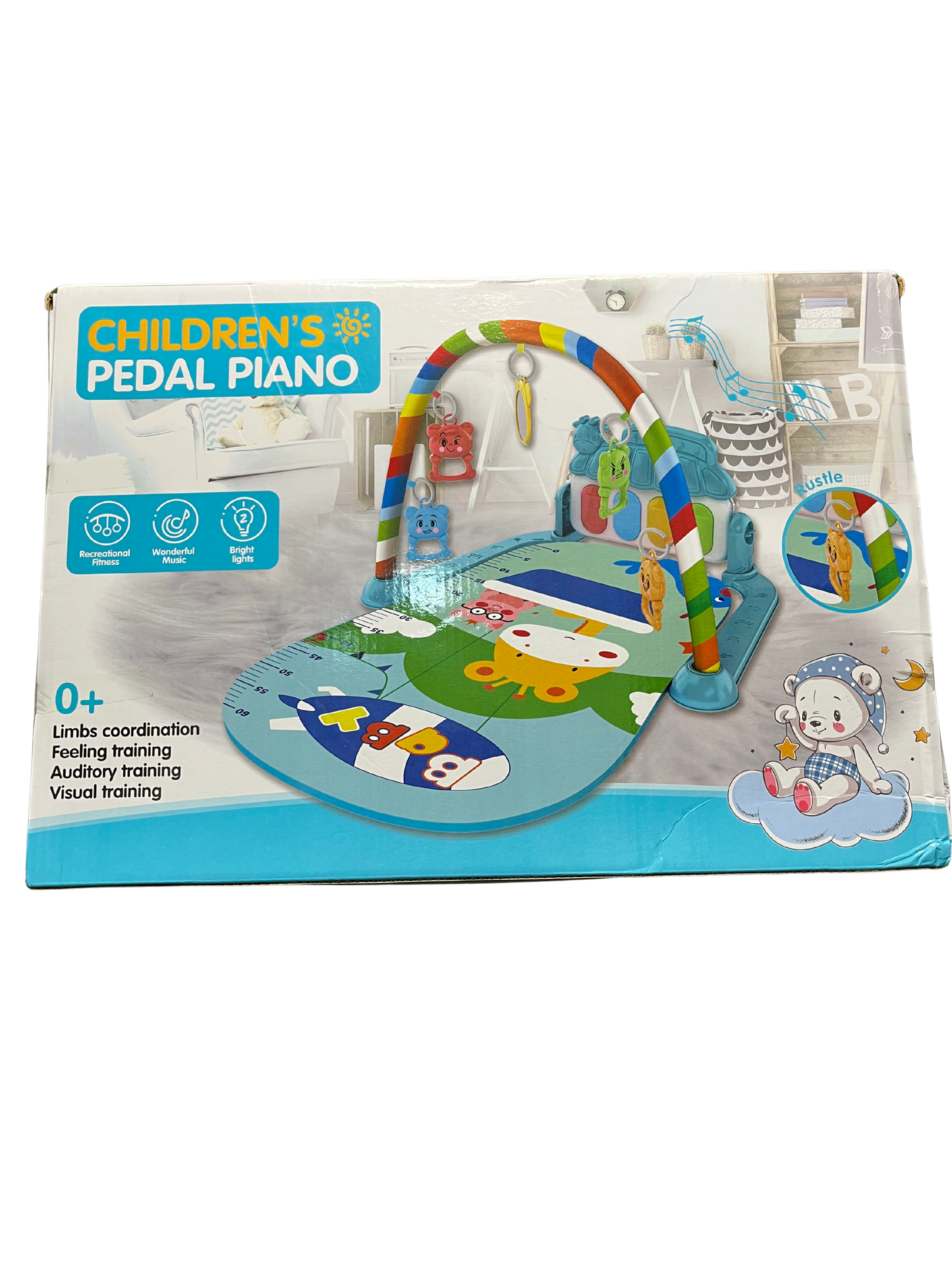 Musical Baby Pedal Piano Play Gym with Lights & Hanging Toys