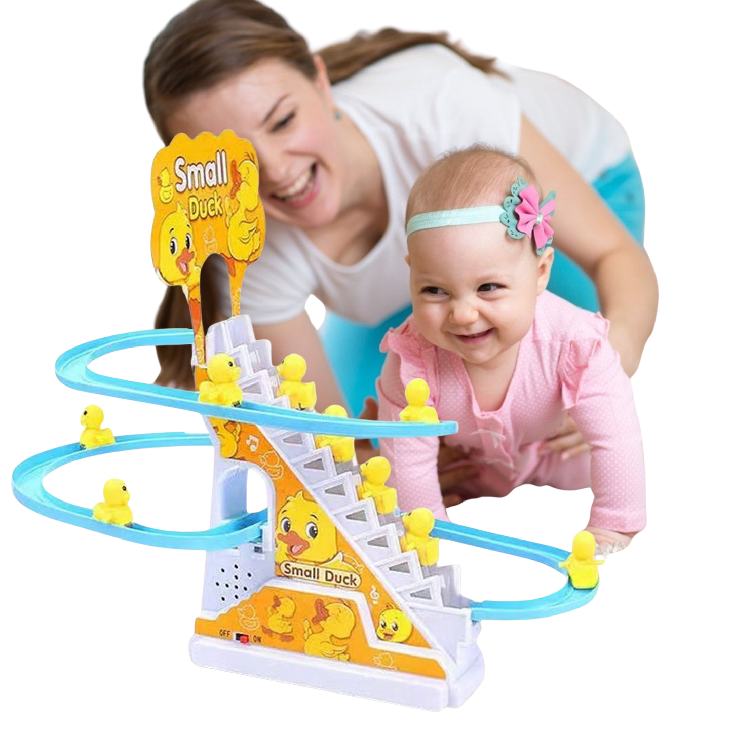 Electric Duck Climbing Stairs Toy with Lights & Music