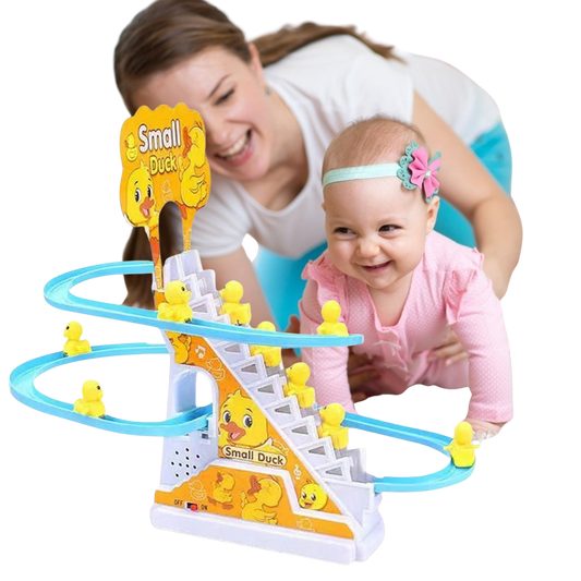 Electric Duck Climbing Stairs Toy with Lights & Music