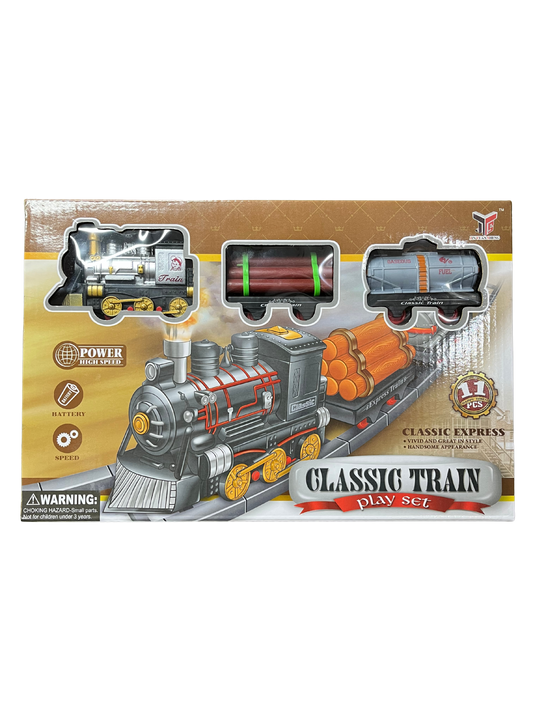 Battery Operated Black Classic Train Track Set