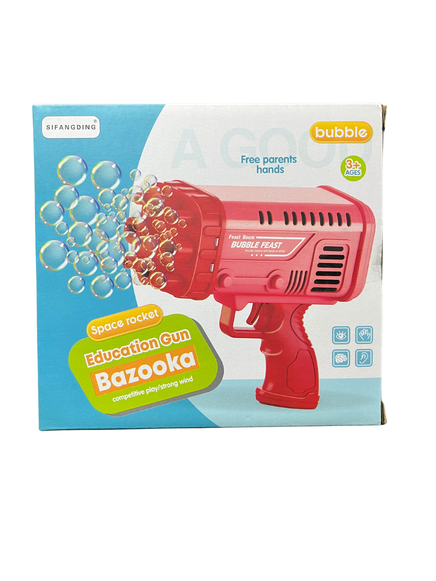 2-in-1 Electric Bazooka Bubble Gun Toy with Lights
