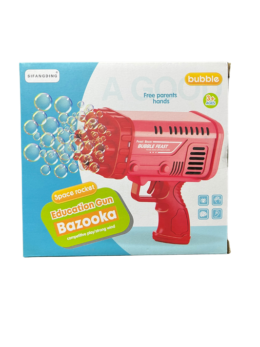 2-in-1 Electric Bazooka Bubble Gun Toy with Lights
