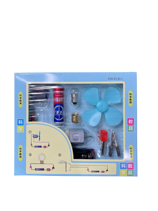 DIY Kids Science Experiment Kit with Light Bulb and Fan Circuit
