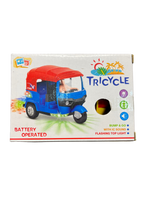 Bump & Go Auto Rickshaw Toy with Lights and Music for Kids