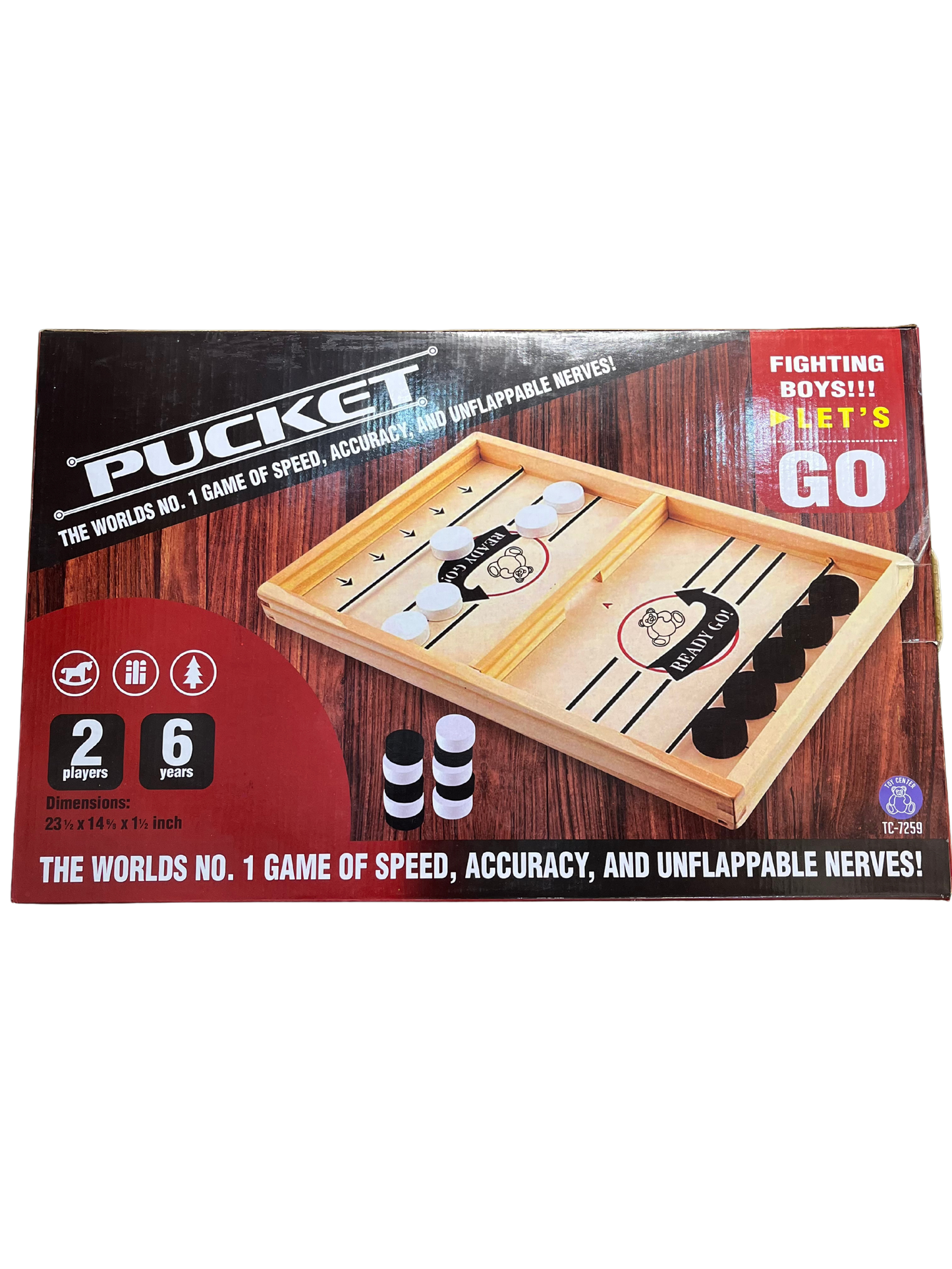 Large Pucket Game for Kids and Adults – 2 Player Wooden Sling Board Game