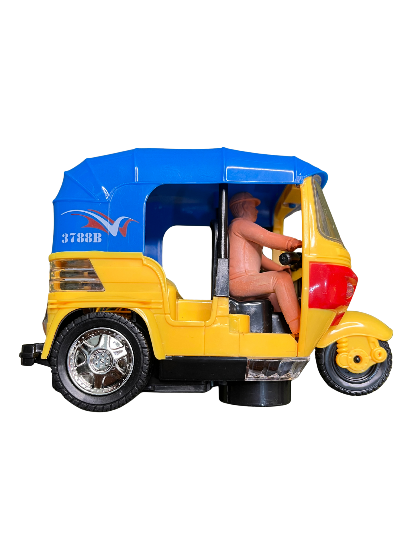 Bump & Go Auto Rickshaw Toy with Lights and Music for Kids