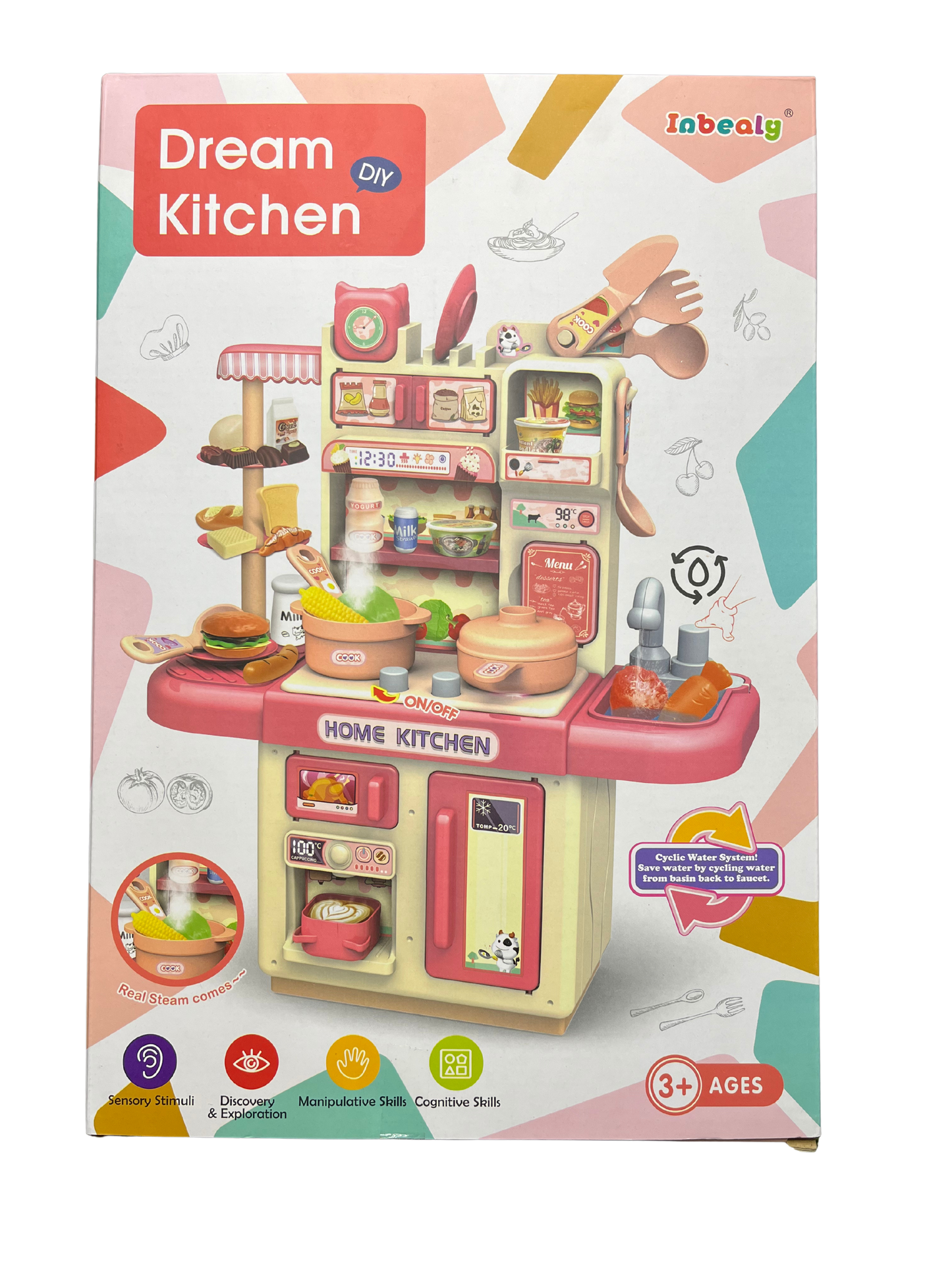 DIY Large Dream Kitchen Playset Toy – Pretend Cooking Set with Accessories for Kids