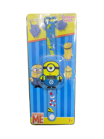 Despicable Me kids cartoon digital watches featuring a Minion character with blue and yellow design