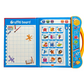 Colorful interactive abc learning book with alphabet buttons and graffiti board for kids