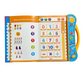 Interactive abc learning book open to a colorful counting and numbers activity with sound buttons